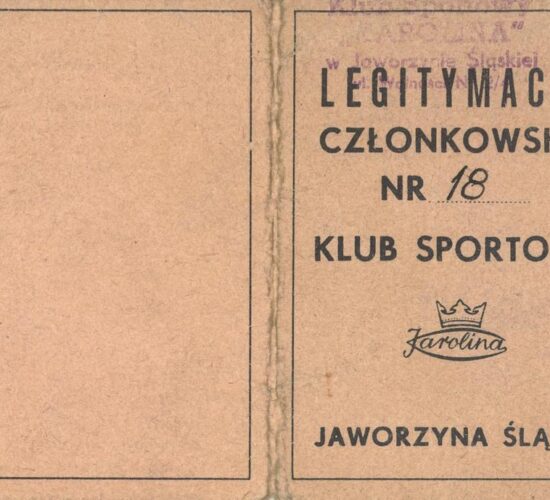 Dokument – legitymacja członkowska Klubu Sportowego Karolina, 1966 r.